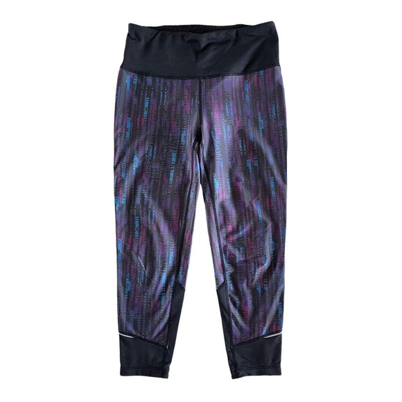 Prana‎ Tatum Capri Leggings Kaleidoscope Purple Black Reflective Cropped Small - Picture 3 of 10